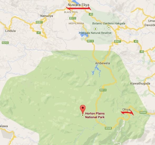 map Horton plains