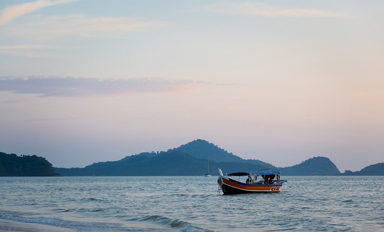 beach on tropical langkawi island