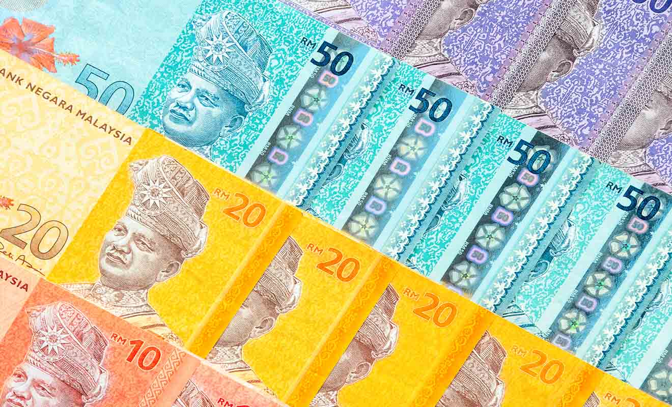 ringgit banknotes background