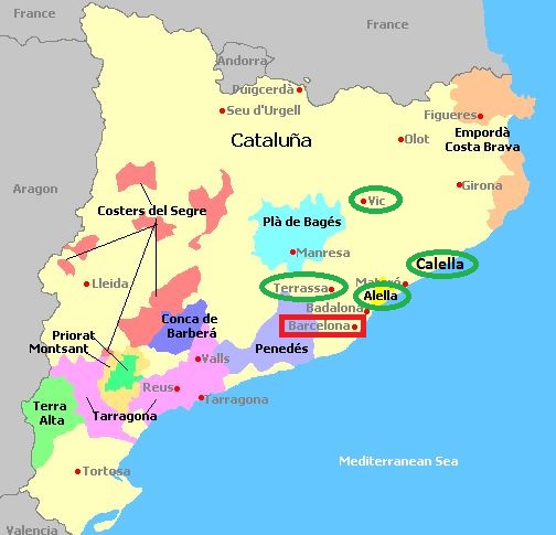 Barcelona region catalonia map 2