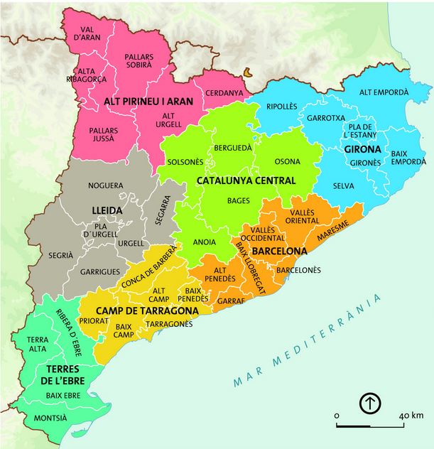 Map Catalonia Region 