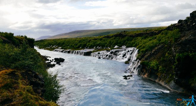 Hraunfossar Barnafoss Waterfall