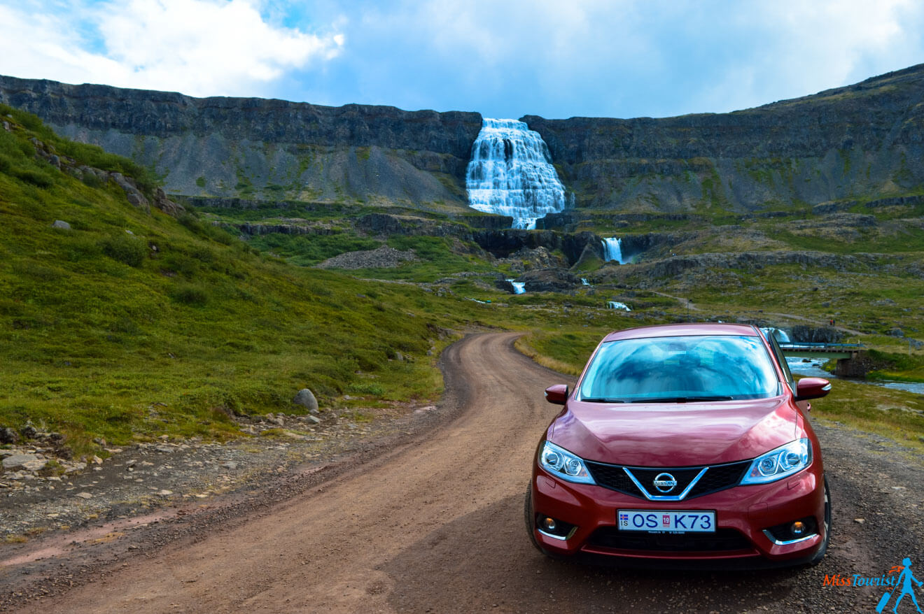 Car waterfall Iceland2