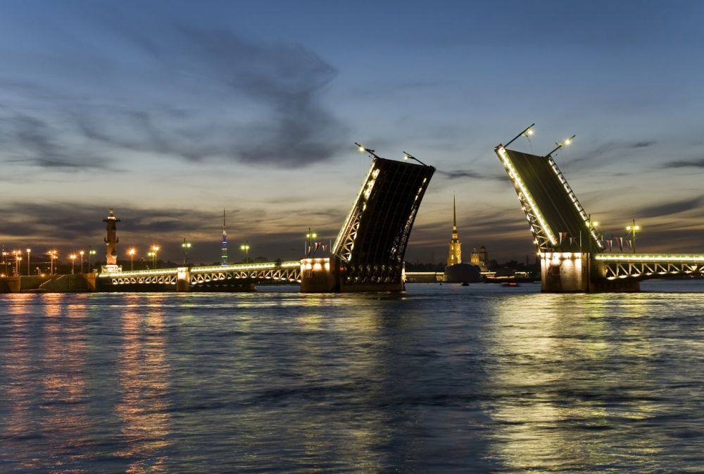 drawing of the bridges Saint Petersburg Russia2