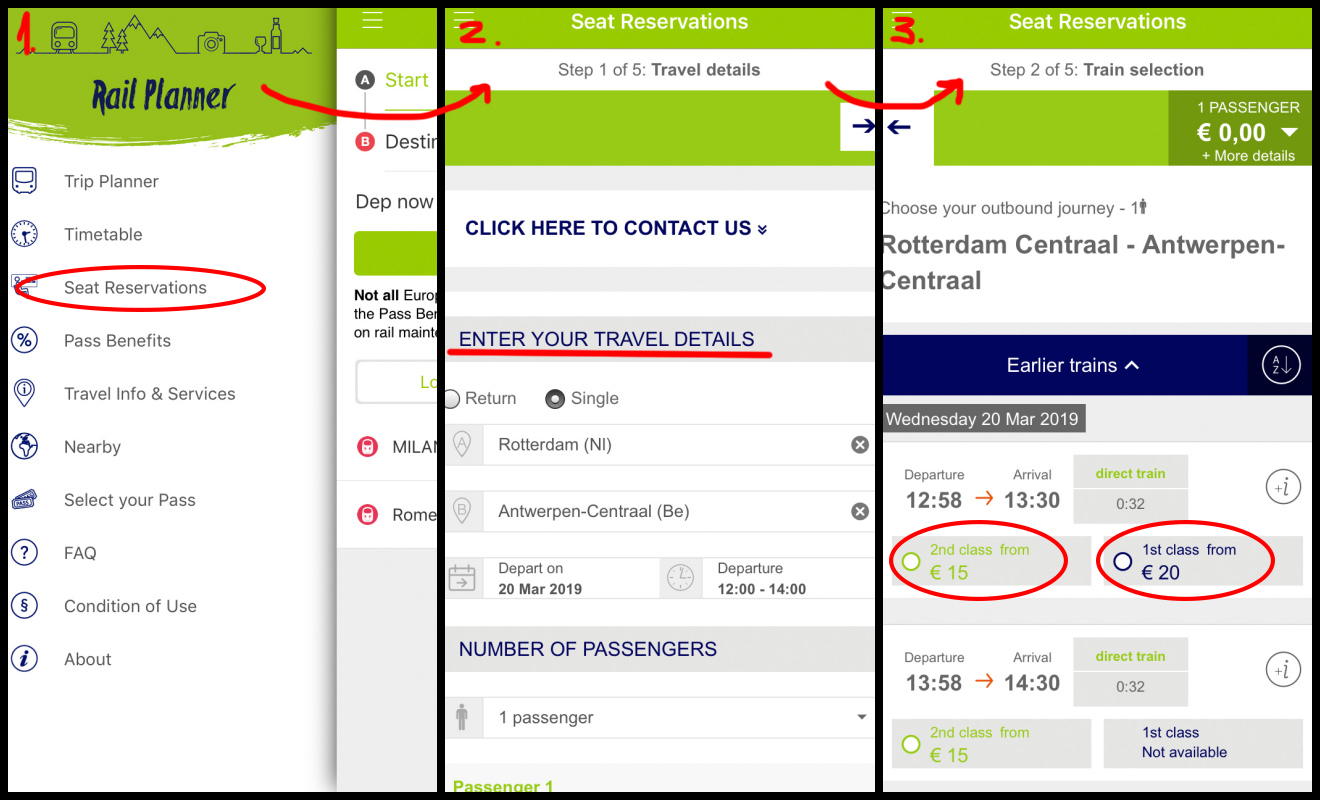 Interrail Eurrail - is it really worth it how to reserve seat in app 1