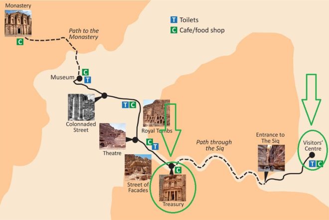 Petra location treasury monastery
