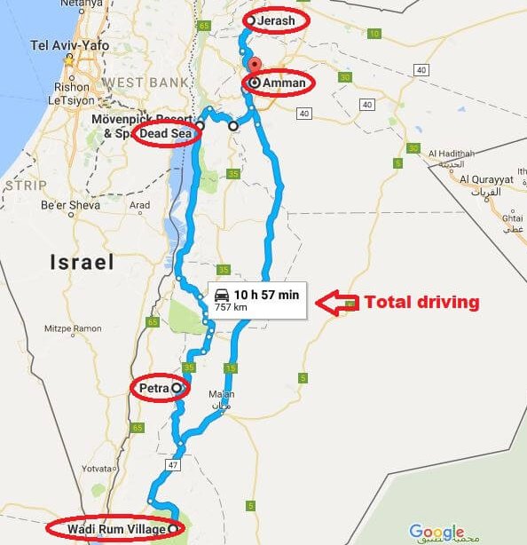 jordan tour itinerary