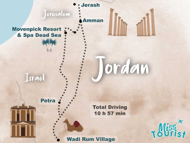 Jordan itinerary map