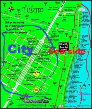 map of Tulum hotels