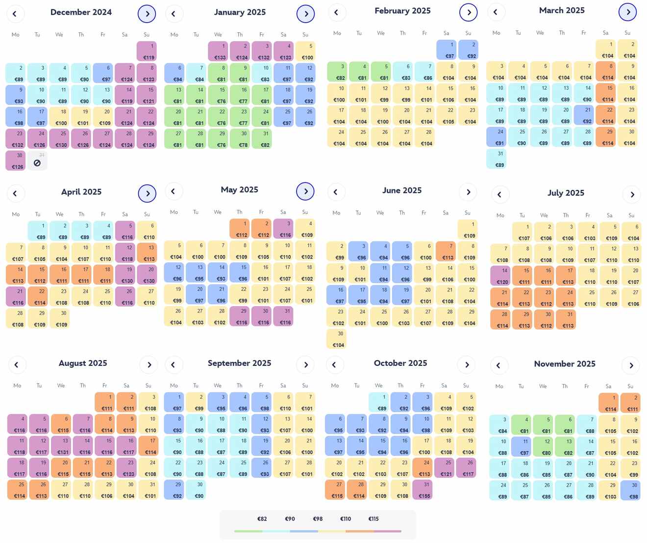 Dinsyeland Tickets Calendar