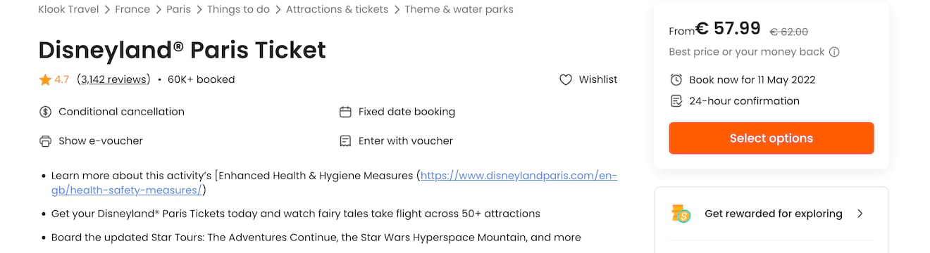 Discounted tickets for eurodisney on Klook