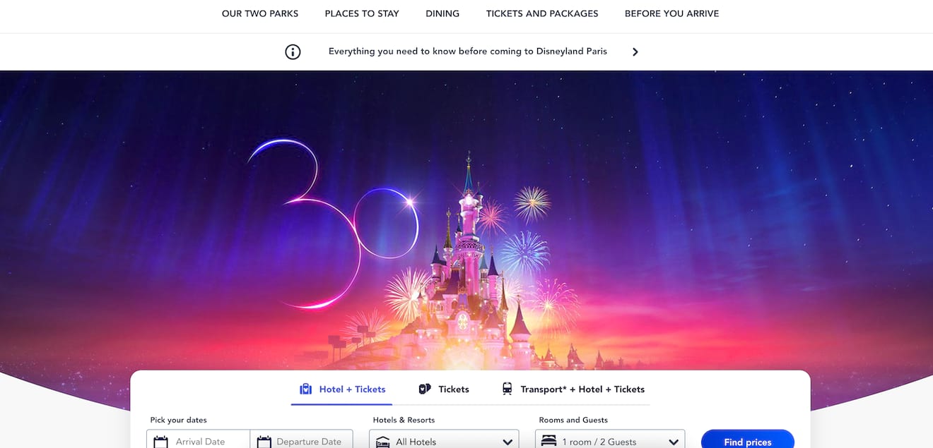Disneyland Paris official website