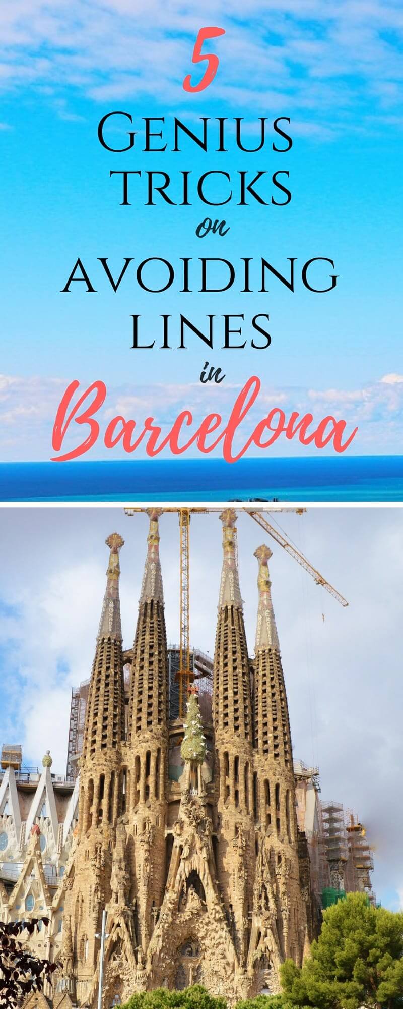 Here are some genius tricks on avoiding the lines to the most crowded places in Barcelona. Things to do in, Las Ramblas, Food, Travel, Beach, Nightlife, Architecture, Sagrada Familia, Casa Mila, Casa Battlo, Picasso Museum, Park Guell, Qothic Quarter, top 10, Bucket list, Free Activities, With Kids