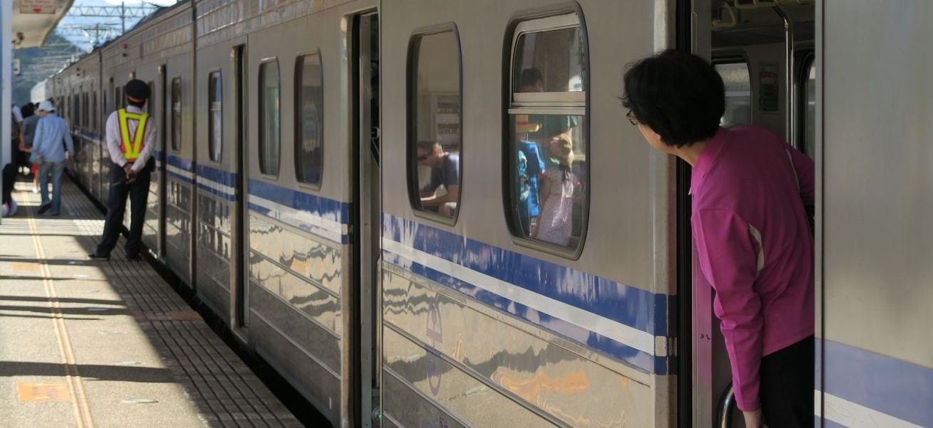 Four people in a train