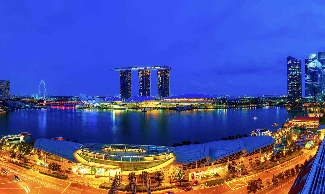 Evening view of Singapore