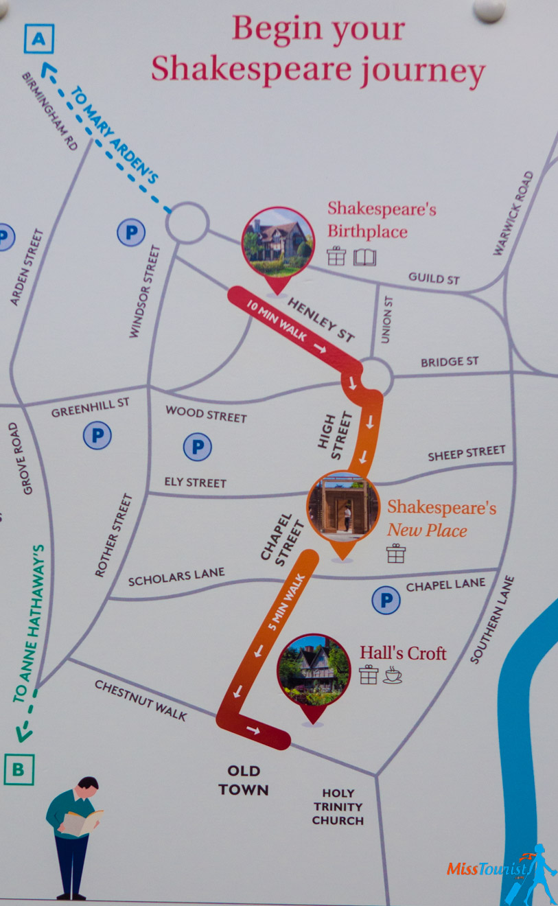 11 Best Things to do in Stratfod-Upon-Avon Shakespeare map