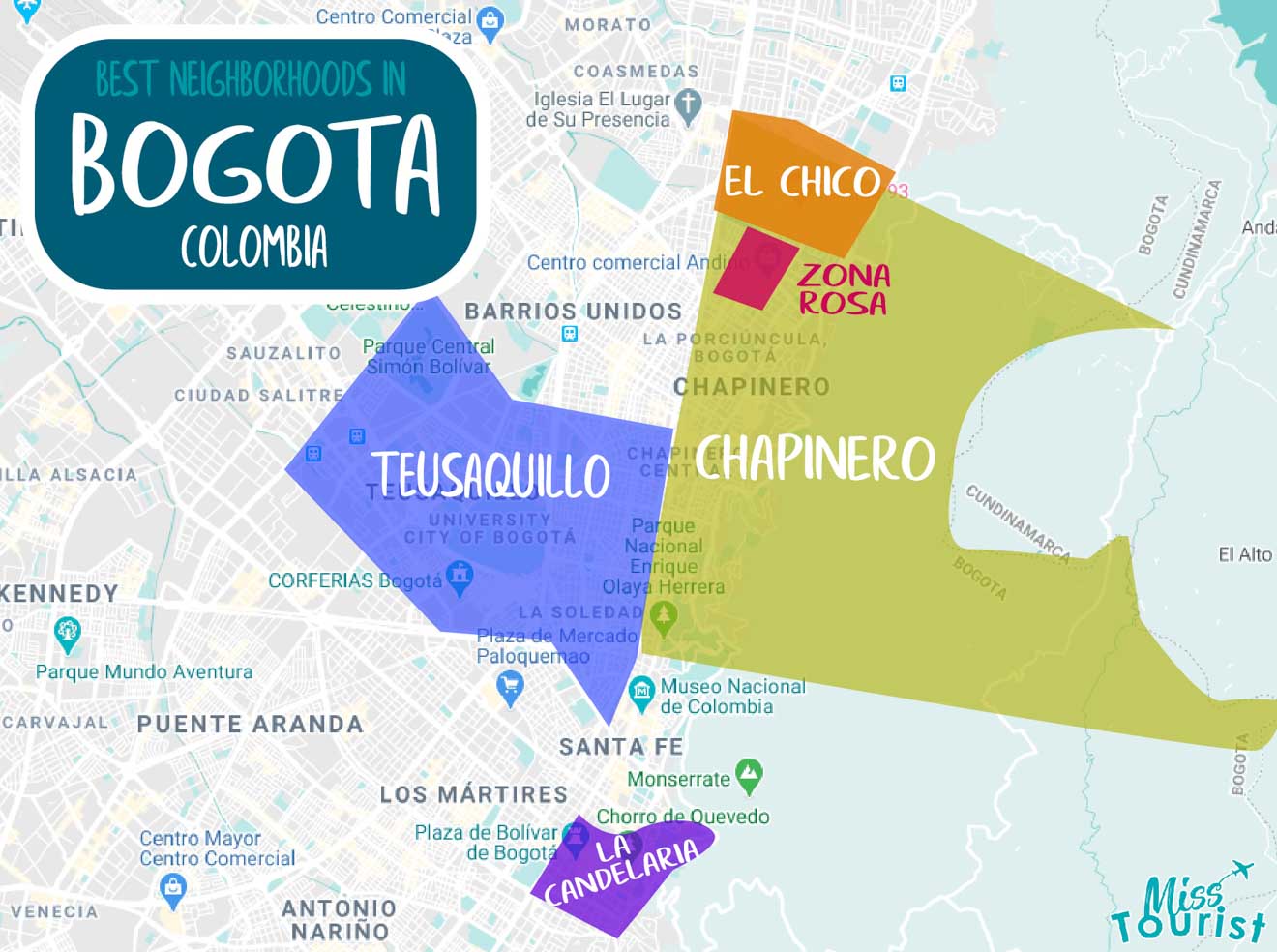 map of downtown bogota