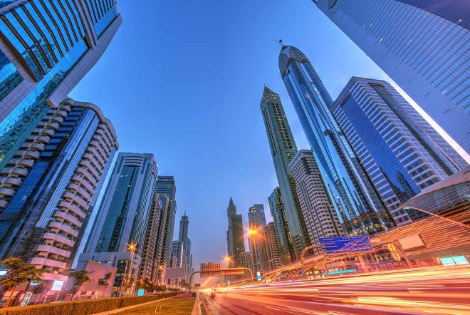 crowded dubai city