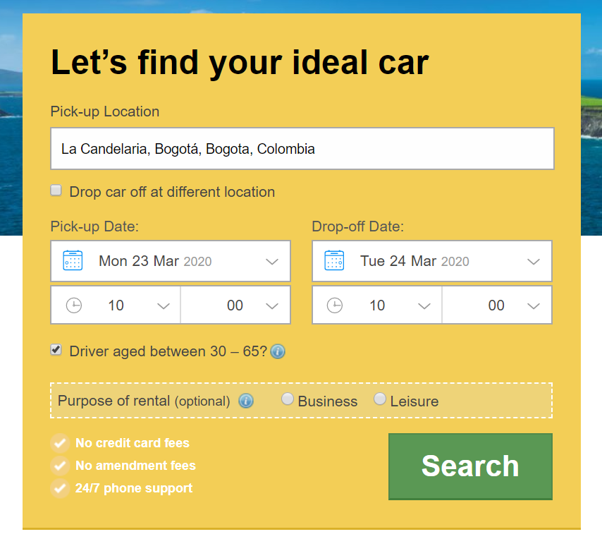 rent a car in bogota