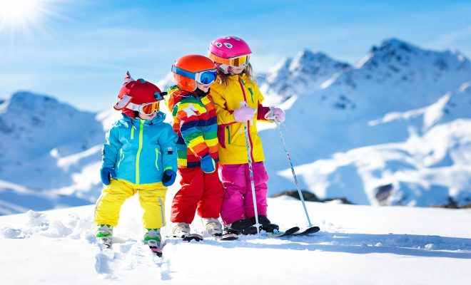 skiing kids