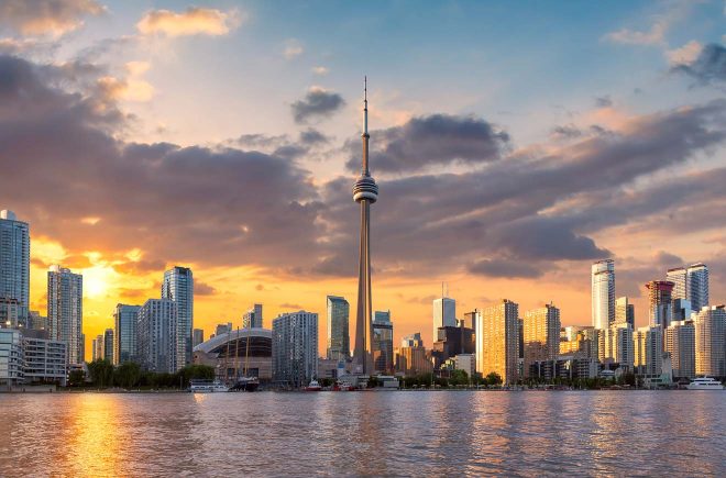 sunset in toronto