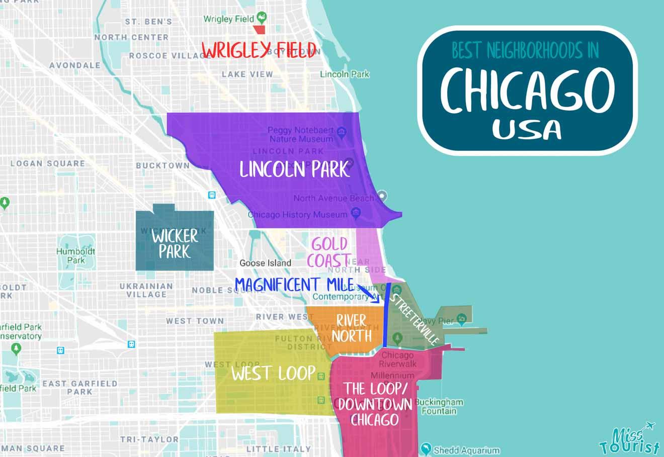 Where To Stay In Chicago BEST Hotels And Areas With Prices   ChicagoNeighborhodMap 660x455@2x 