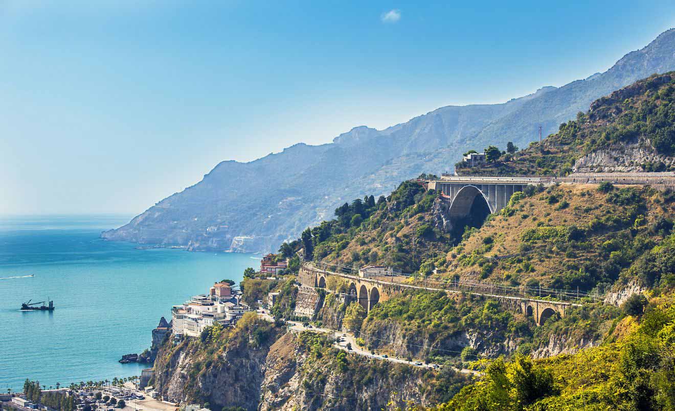 View of the city of Salerno on the Amalfi coast in Italy.