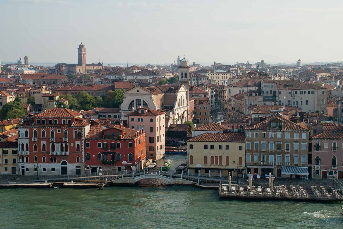 a view of a city from the water