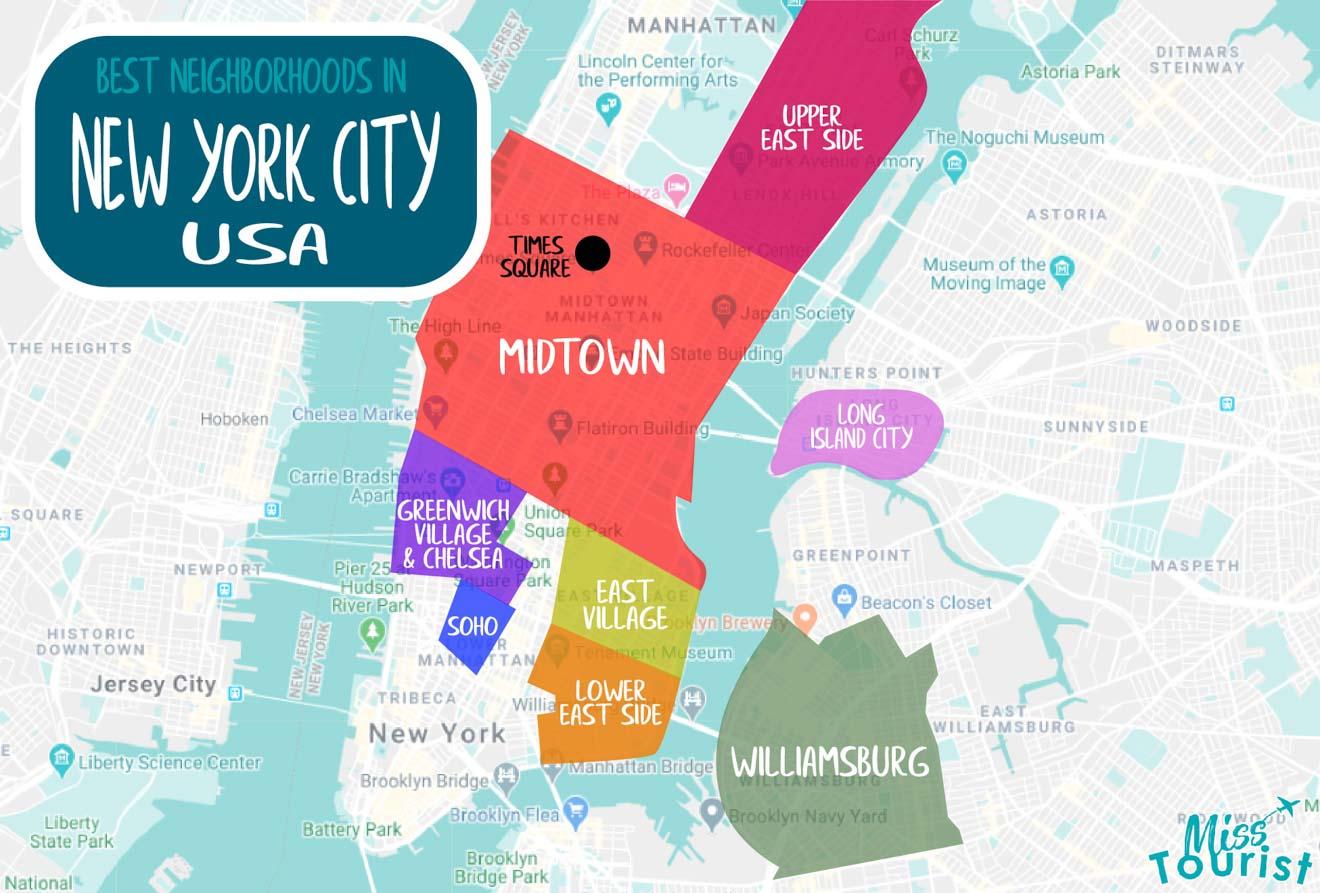 Where To Stay In New York City → 7 Top Areas A Map 3360