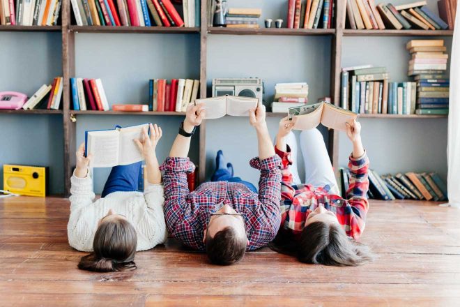 reading on the floor