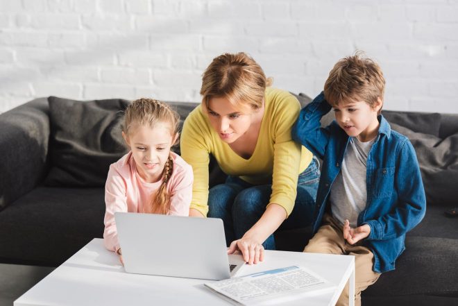 family studying