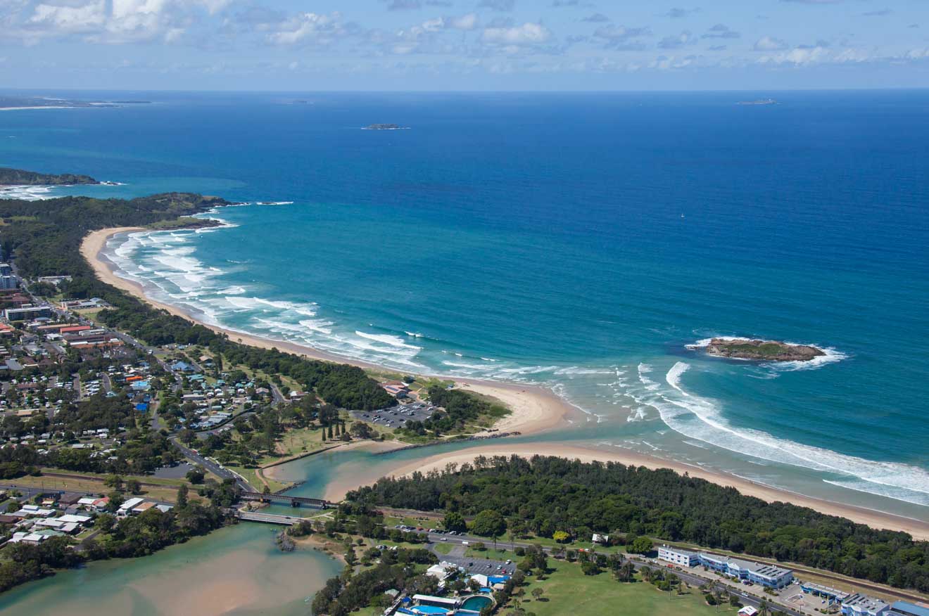 Coastal aerial Coffs Harbour Where to Stay