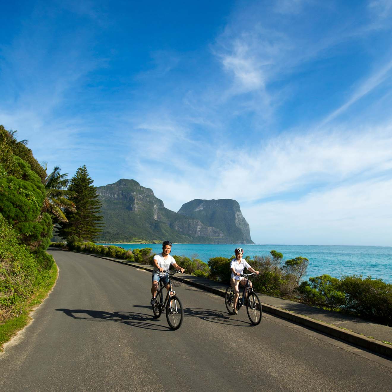 Cycling Lord Howe Island road