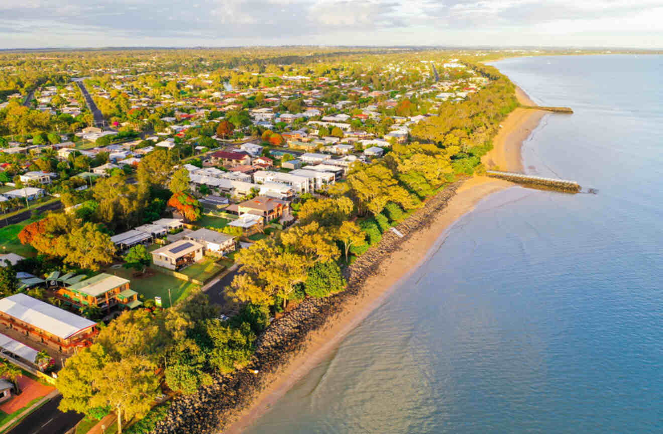 aerial view of a city in hervey bay