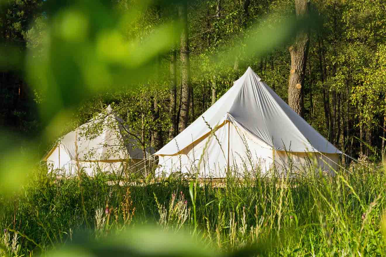 Glamping tents where to stay in Glenworth Valley