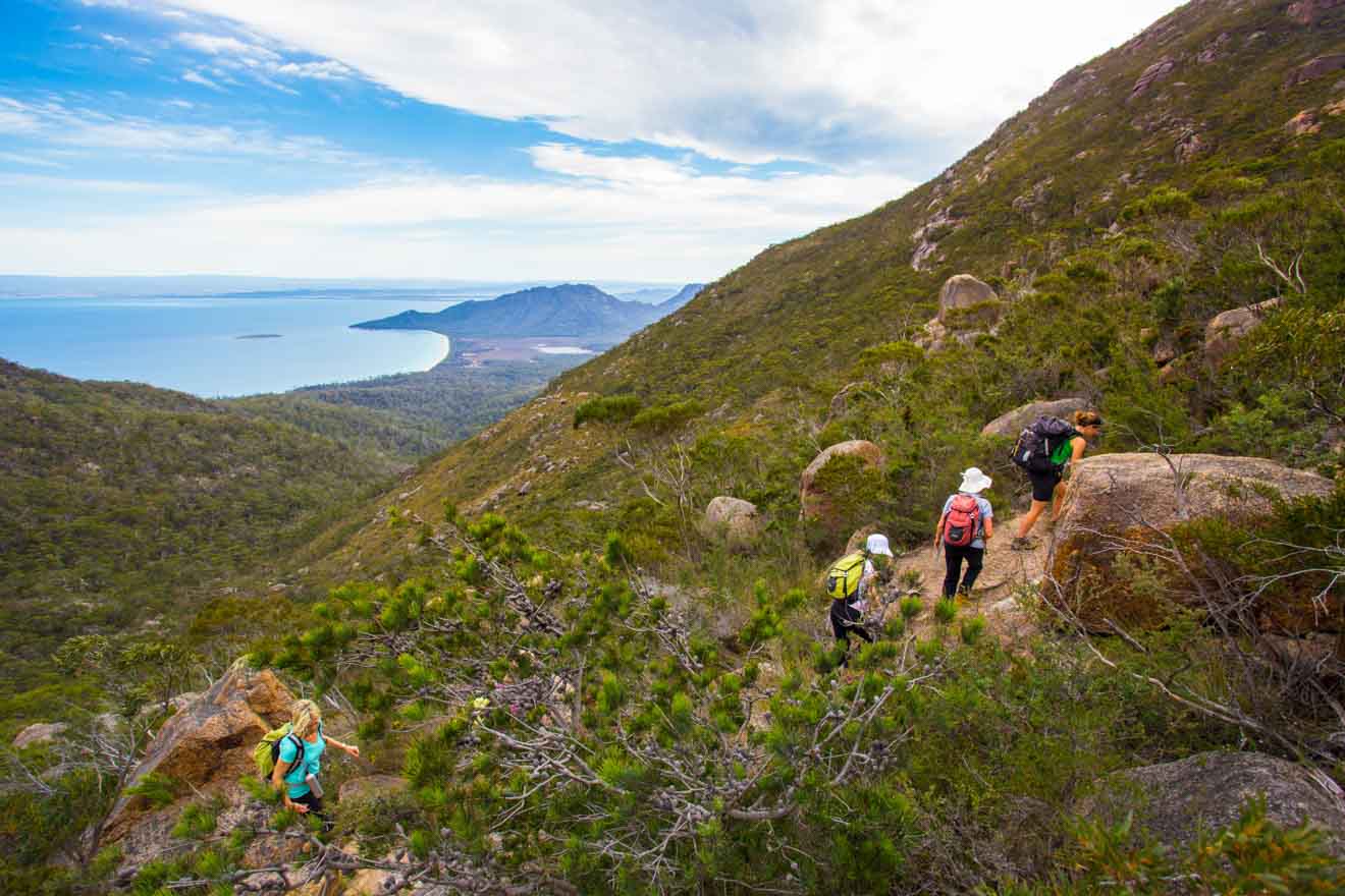 Great Walks of Australia freycinet national park mounting climbing