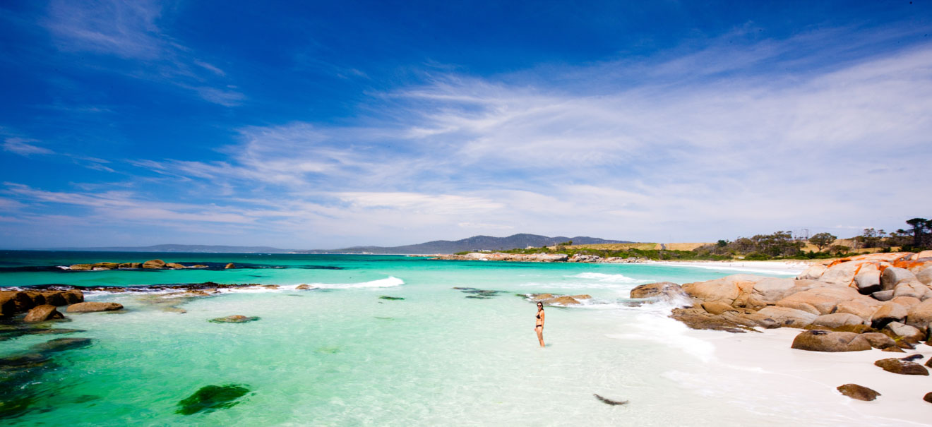 Looking across the Bay of Fires day walk