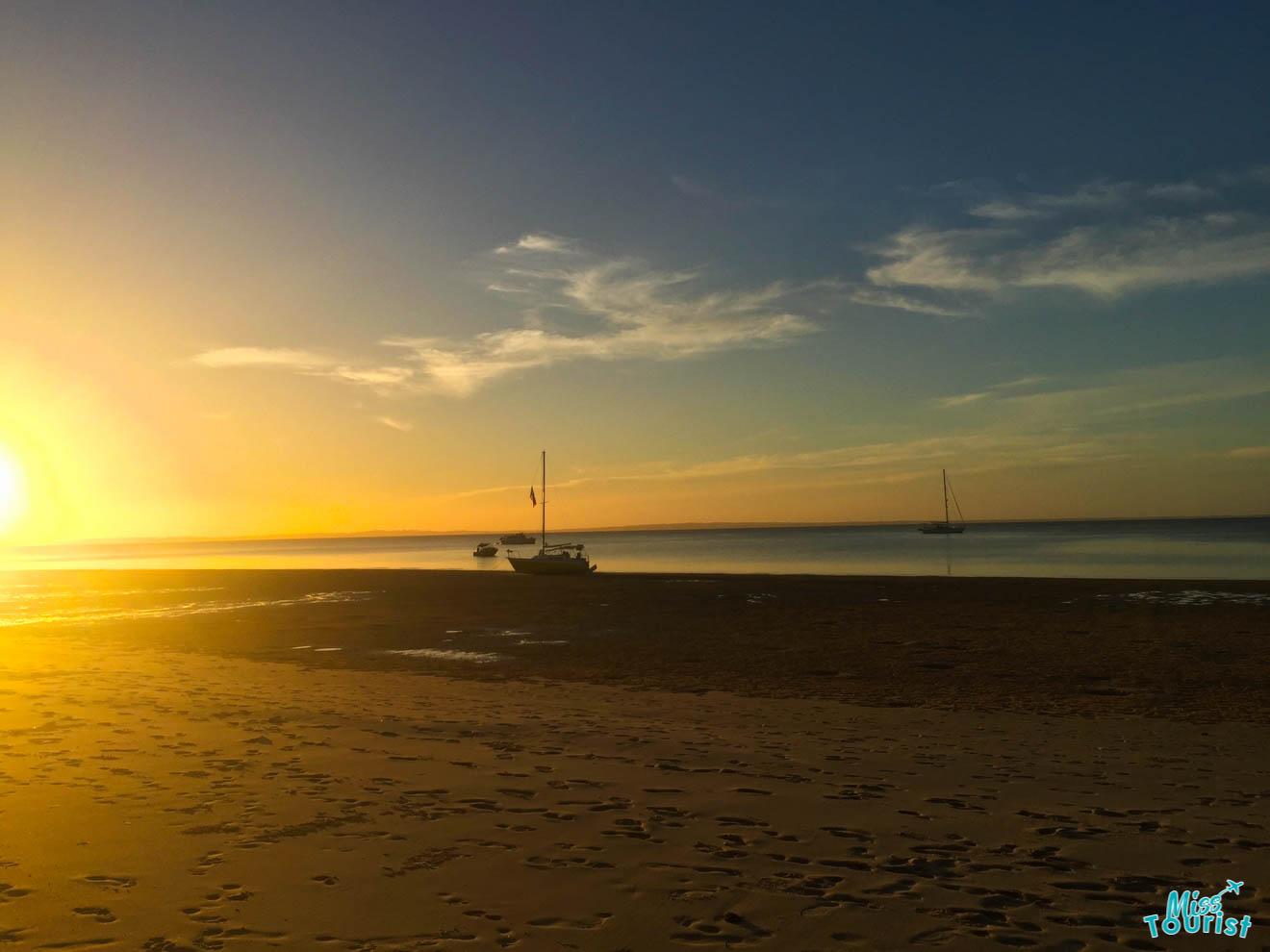 beautiful sunrise in fraser island