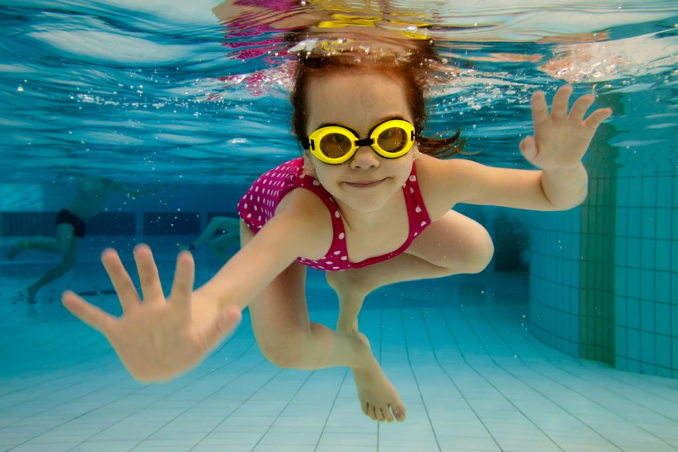 joyful girl in the water park in hervey bay