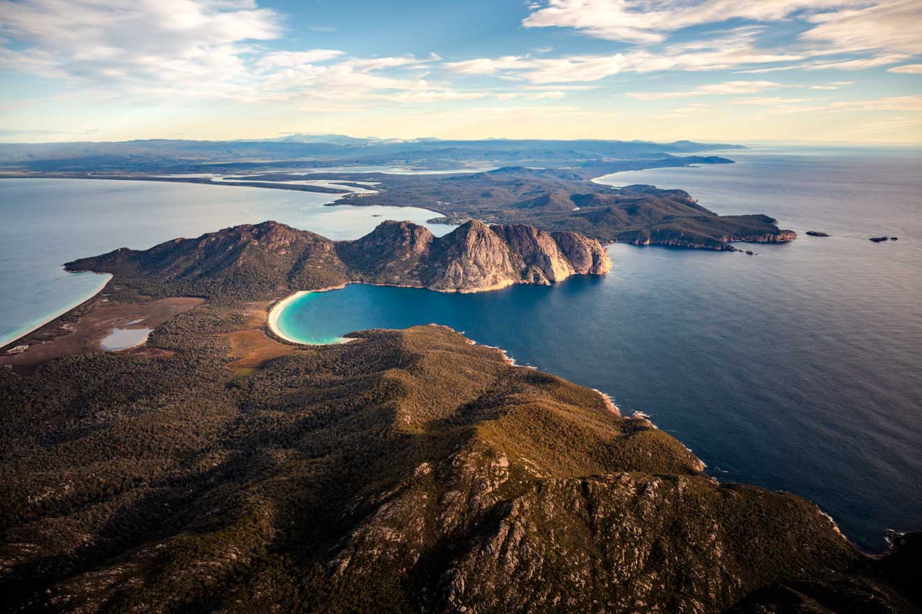 Wineglass Bay aerial tasmania trip