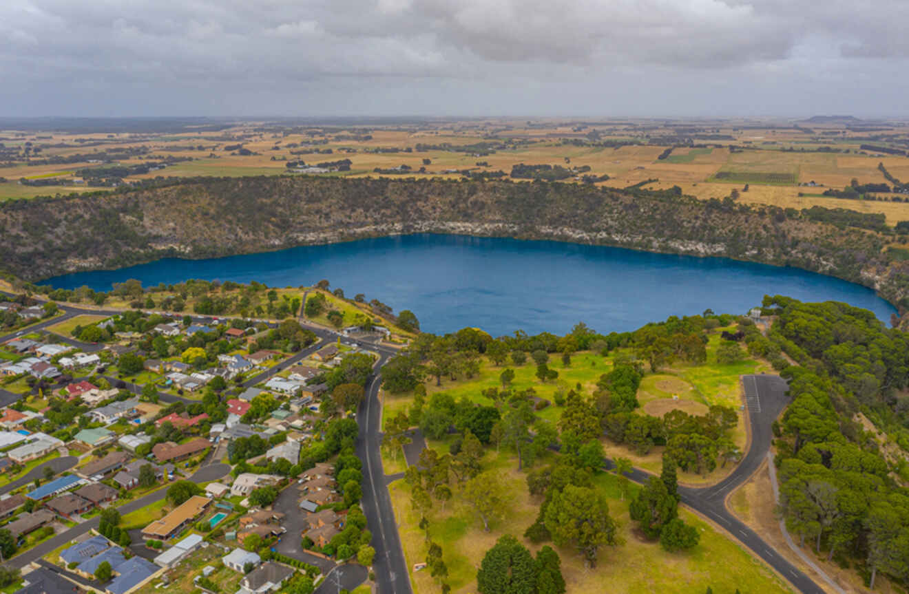 aerial view of a lake 