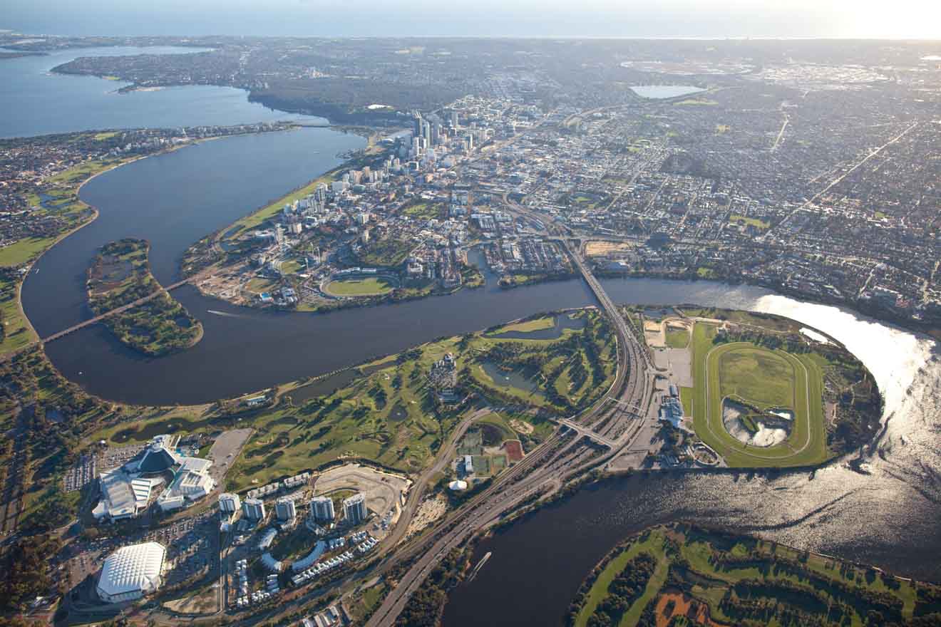Best free things to do in and around Perth - Perth aerial shot