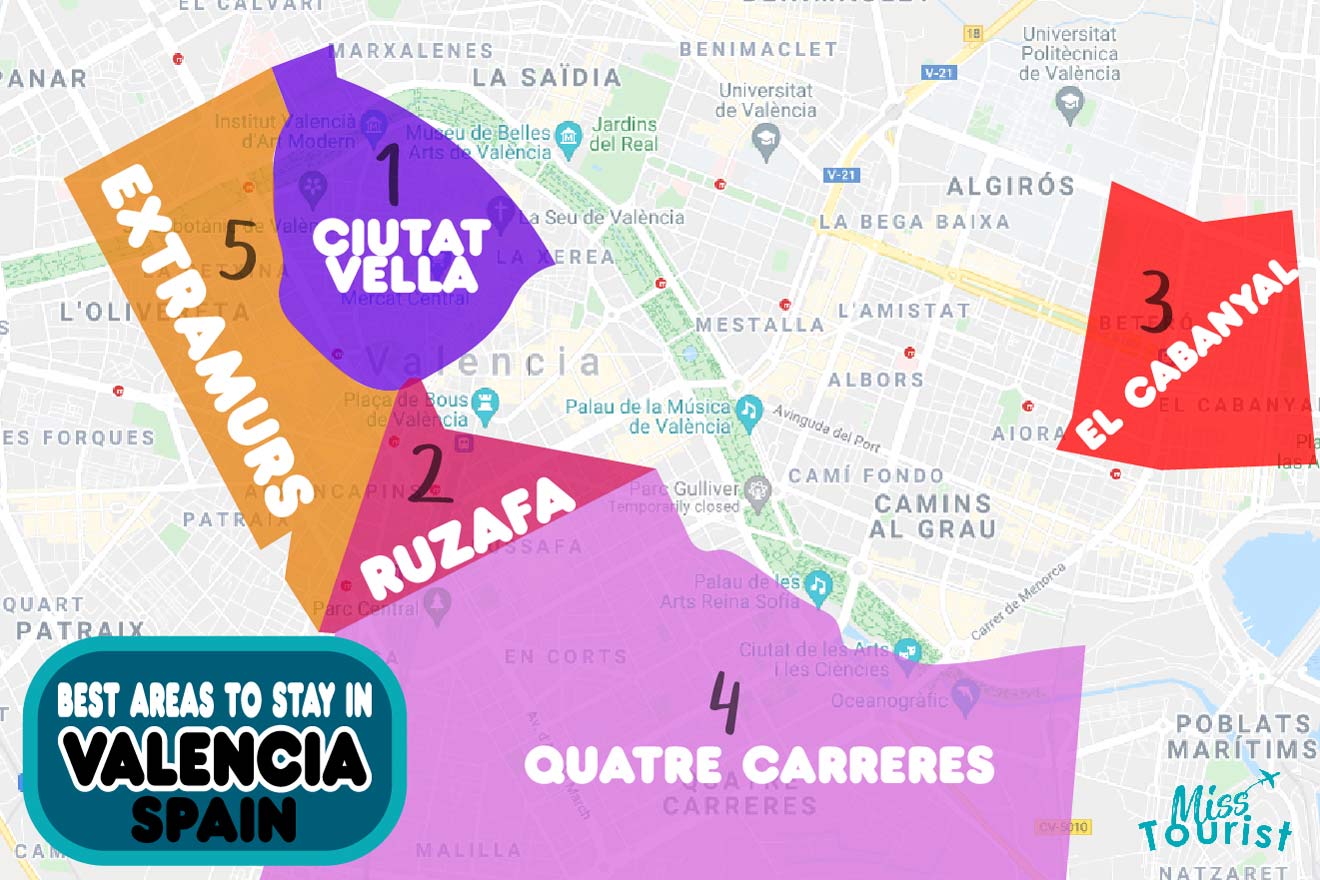 Map of Best Neighborhoods Valencia