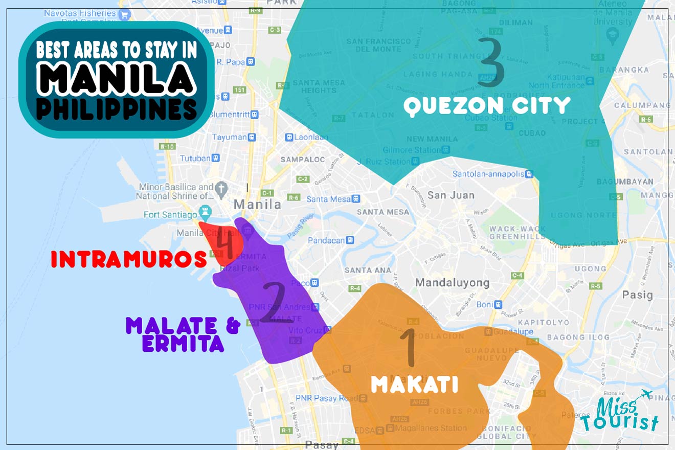 MANILA Map best areas to stay