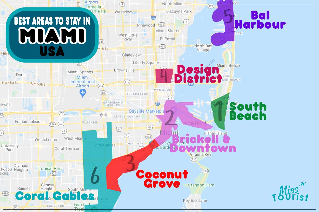MIAMI Map of the best areas to stay