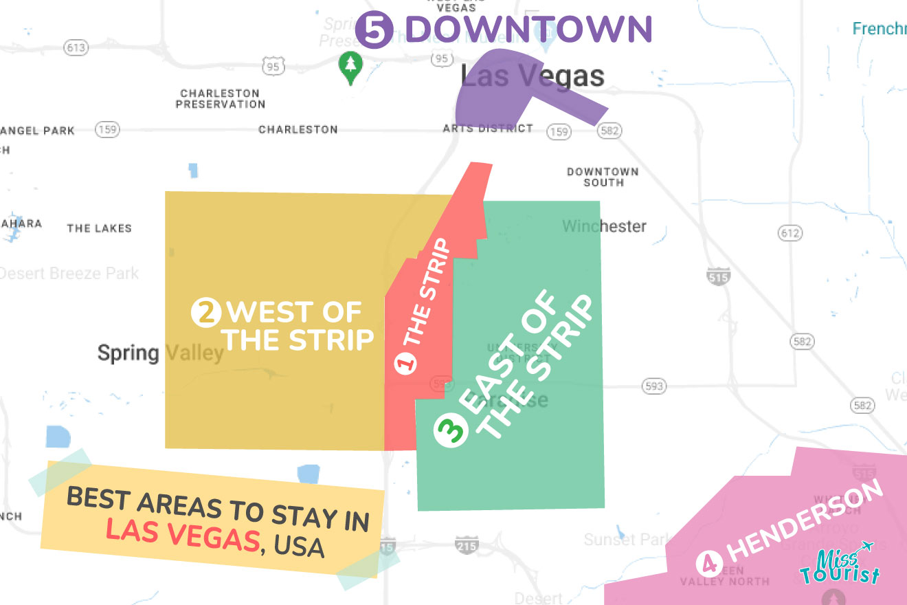 Map of best places to stay Las Vegas