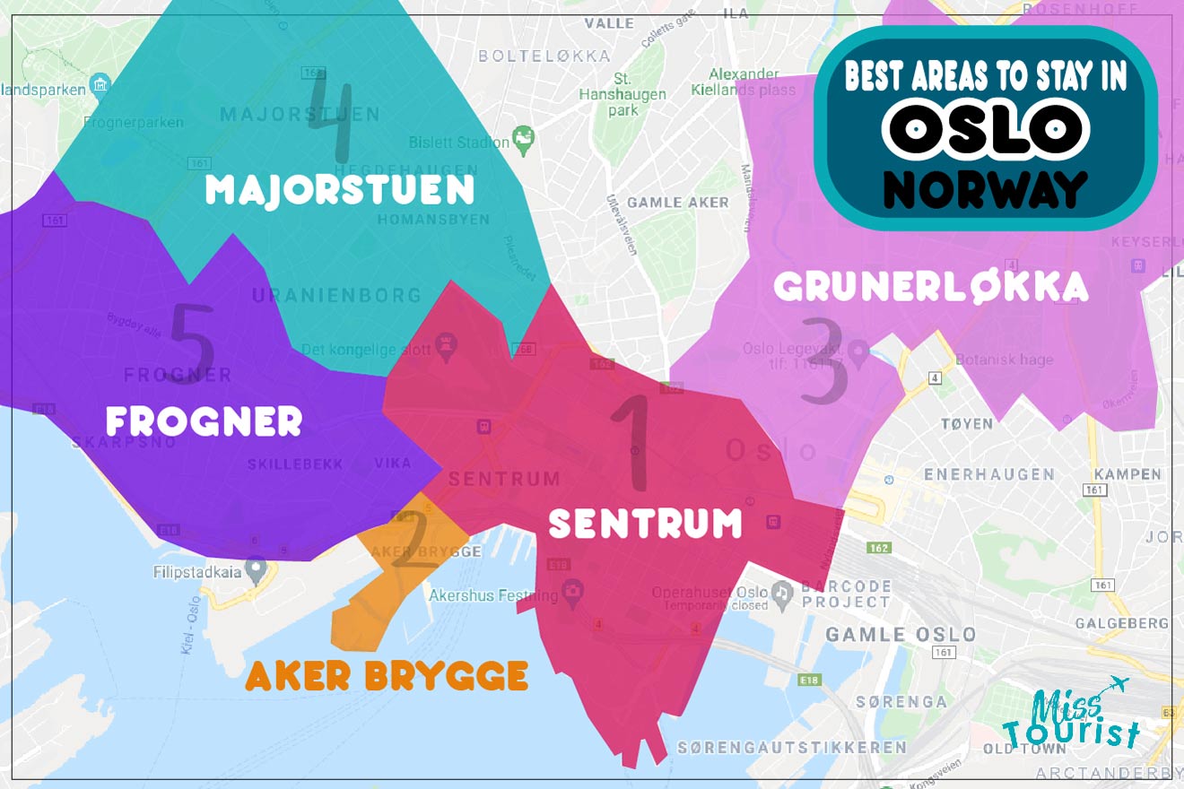 OSLO Map Of The Best Districts 