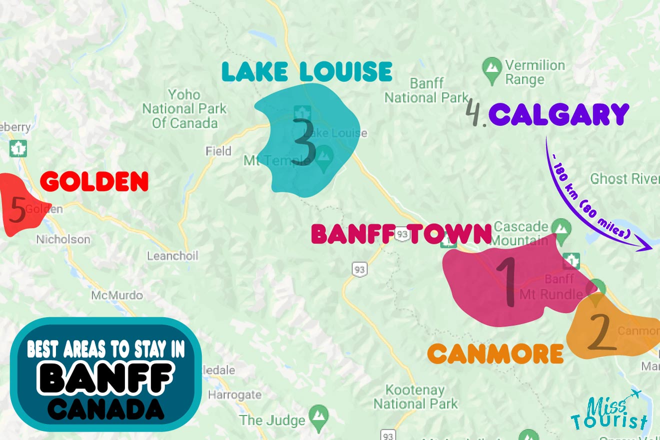 bunff map of best areas to stay