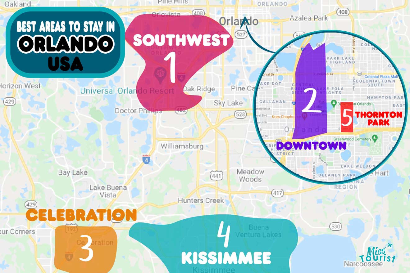 Best neighborhoods in ORLANDO MAP