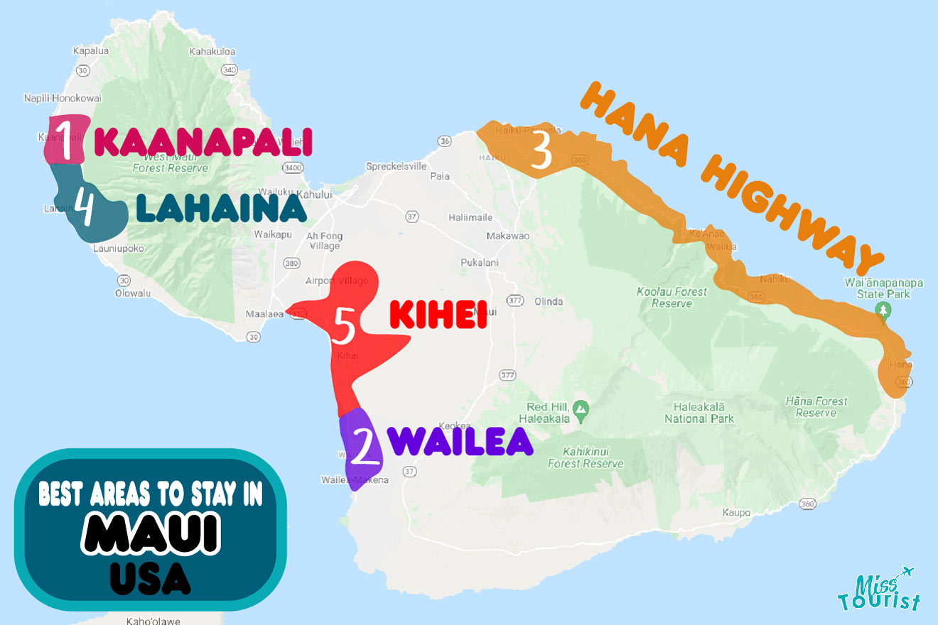 The 5 Best Areas Where to Stay in Maui MAP